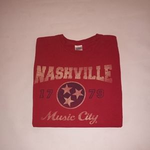 Nashville Music City Distressed Long Sleeve Tee